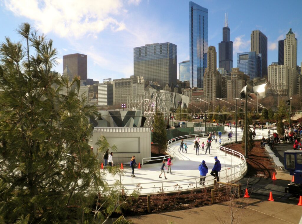 ice skating in millenium park