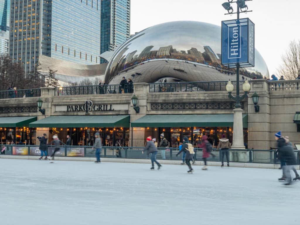 ice skating in millenium park